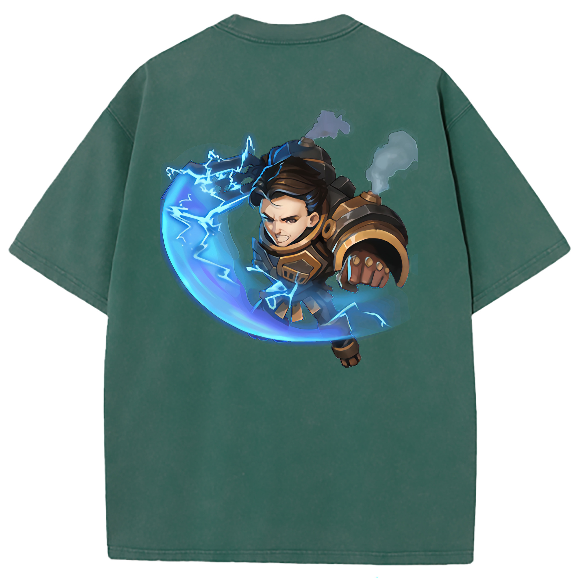 （画像用） リーグ・オブ・レジェンド League of Legends LOL 綿100% ヴィンテージ風 半袖Tシャツ（背面プリント）